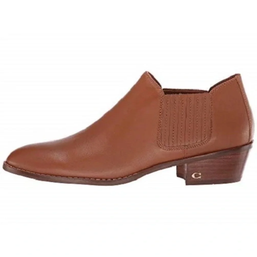 COACH COH ANKLE BOOTIES IN SADDLE BROWN 9.5 - Picture 2 of 12